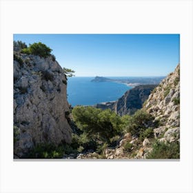 Rocks and Mediterranean coast in Benidorm Canvas Print