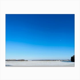 Snowy Field With Blue Sky Canvas Print