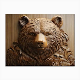 Exquisite 3d Bear Relief Art Creating Elegant and Sophisticated Design Canvas Print