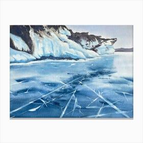 Ice Floes watercolor Canvas Print