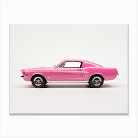 Toy Car 67 Ford Mustang Coupe Pink Canvas Print