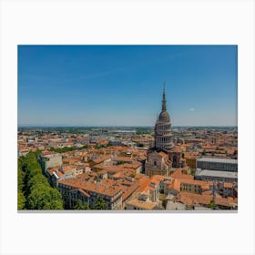 Top view of the beautiful Italian city of Novara Canvas Print