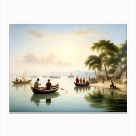 Boat In The Harbor Canvas Print