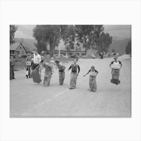 Boys Sack Race, Labor Day Celebration, Ridgway, Colorado By Russell Lee Canvas Print