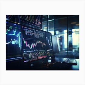 Stock Market Stock Videos & Royalty-Free Footage 1 Canvas Print