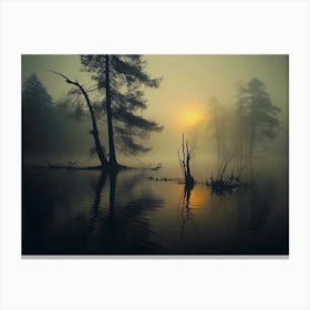 Sunrise Over The Lake Canvas Print