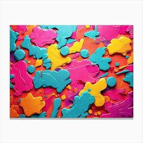 Colorful Paint Splatters 1 Canvas Print