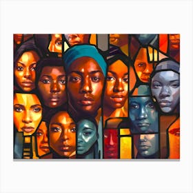 Mosaic Of Faces Canvas Print