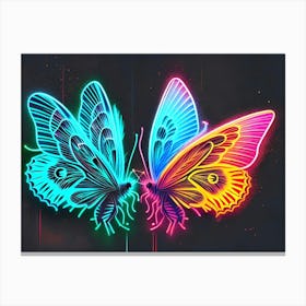 Neon Butterflies 2 Canvas Print