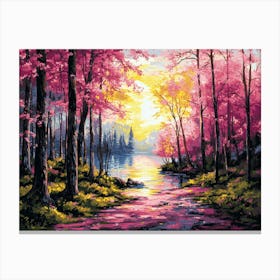 Sunset In The Forest 15 Canvas Print