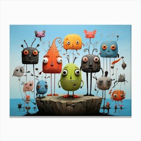 Monsters On A Rock Canvas Print