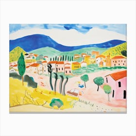 Prato Italy Cute Watercolour Illustration 3 Canvas Print