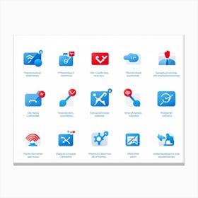 Collection Of Mobile Technology And Communication Icons Specifically Designed For A Web Based Platfo (1) Canvas Print