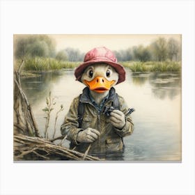 Duck In The Water 3 Canvas Print