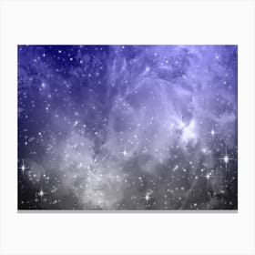Purple Grey Galaxy Space Background Canvas Print