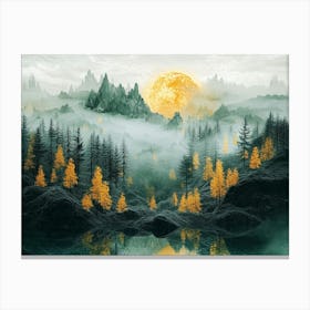 Moonlight In The Mountains 6 Canvas Print