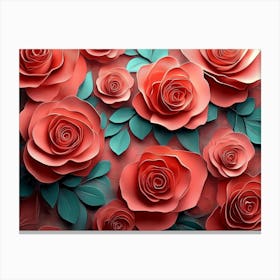 Roses Wallpaper Canvas Print