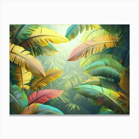 Tropical Trees and Leaves 3d Illustration 1 Canvas Print