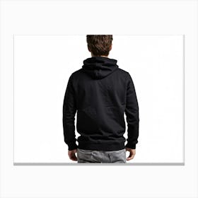 Back View Of Man In Black Hoodie 3 Canvas Print