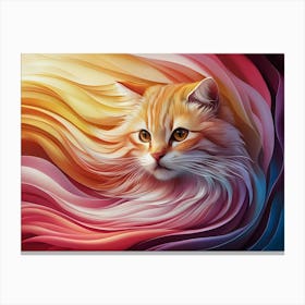 Cat In The Wind 1 Canvas Print