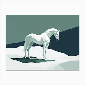 White Horse In The Snow Canvas Print