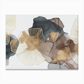 Gold And Silver Leaves Canvas Print