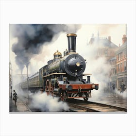 Leonardo Diffusion Xl Watercolour Of A Vintage Steampowered Lo 2 Upscaled Upscaled Canvas Print