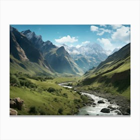 Valley In The Mountains Canvas Print