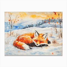 Red Fox In The Snow Canvas Print