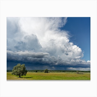 Sunny weather and storm front Canvas Print