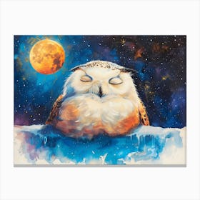 Snowy-Owls in the Polar Nights 2 Canvas Print