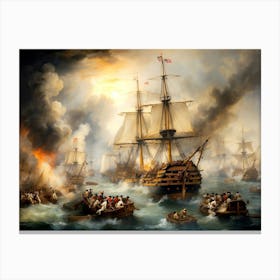 The Battle Of Trafalgar 2 Canvas Print