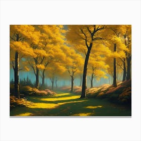 Yellow Trees In The Forest 4 Canvas Print