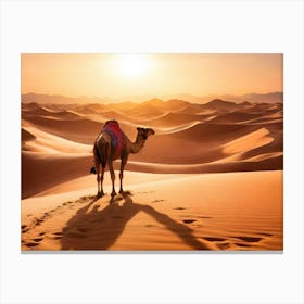 Camel In The Desert 22 Canvas Print