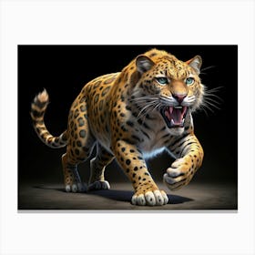 Leopard Walking Illustration Canvas Print