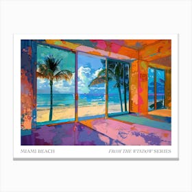 Miami Beach From The Window Series Poster Painting 2 Canvas Print