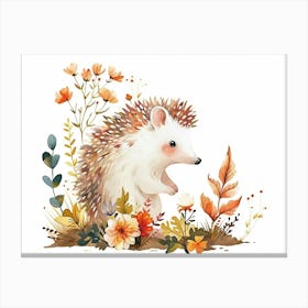 Little Floral Hedgehog 6 Canvas Print