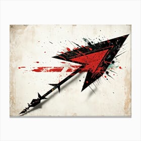 Arrow Icon Embodying Progress And Time Incorporates A Grunge Aesthetic With Splattered Paint On A V (4) Canvas Print