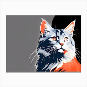 Portrait Of A Cat, cat art, digital cat art, Canvas Print