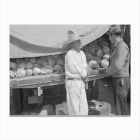 Untitled Photo, Possibly Related To Vegetable Peddlers In Open Air Market, San Antonio, Texas By Russell Lee Canvas Print