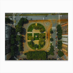 drone view of italian park. Milan, Italy. Canvas Print