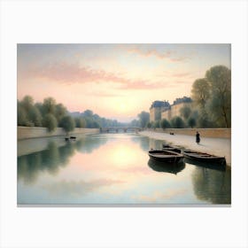 Reflections On The Seine Canvas Print