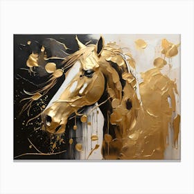 Gold Horse Painting 7 Canvas Print