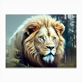 Lion In The Forest 57 Canvas Print