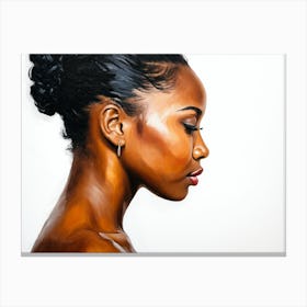 Side Profile Of Beautiful Woman Oil Painting 152 Canvas Print