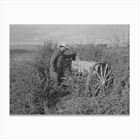 Farmer Who Has No Shed Facilities For Storing Machinery, Yakima County, Washington, He Rents From Indians By Canvas Print
