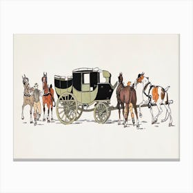 Vintage Horse Carriage, Edward Penfield (2) Canvas Print