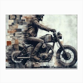 Man On A Motorcycle Canvas Print