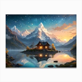 A House in the Mountains Canvas Print