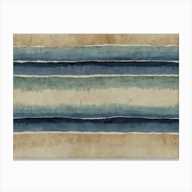 Blue And Beige Stripes Canvas Print